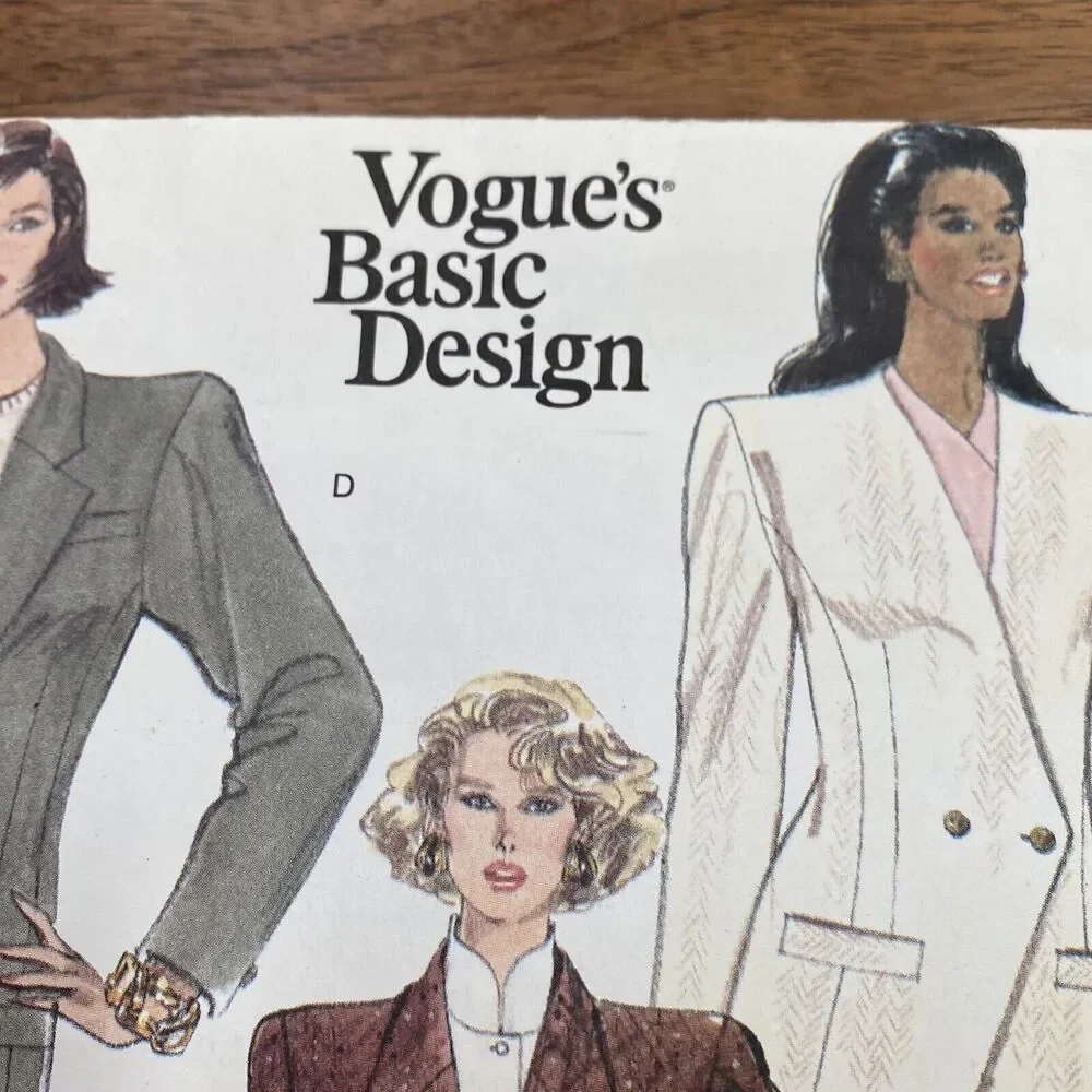 Vintage Vogue Sewing Pattern 2554 Basic Design Jacket Size 6-10 Misses & Petite